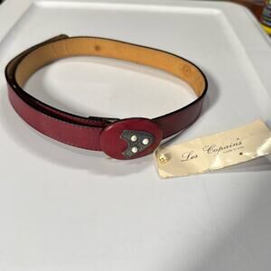 NWT Vintage Les Copains Bordeaux Colored Belt With Embellished Buckle